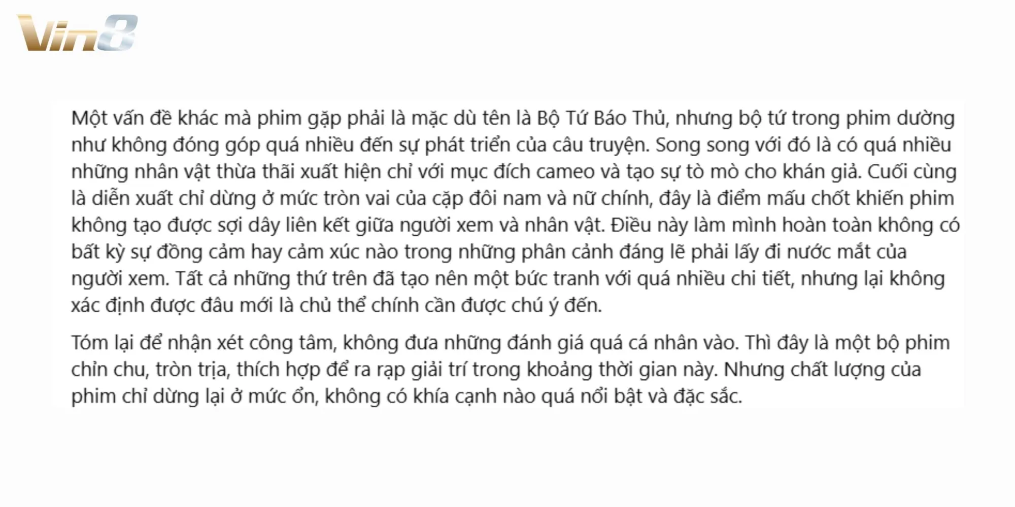 Có hàng loạt khán giả đưa ra những lời tiêu cực ngay sau khi xem xong Có hàng loạt khán giả đưa ra những lời tiêu cực ngay sau khi xem xong