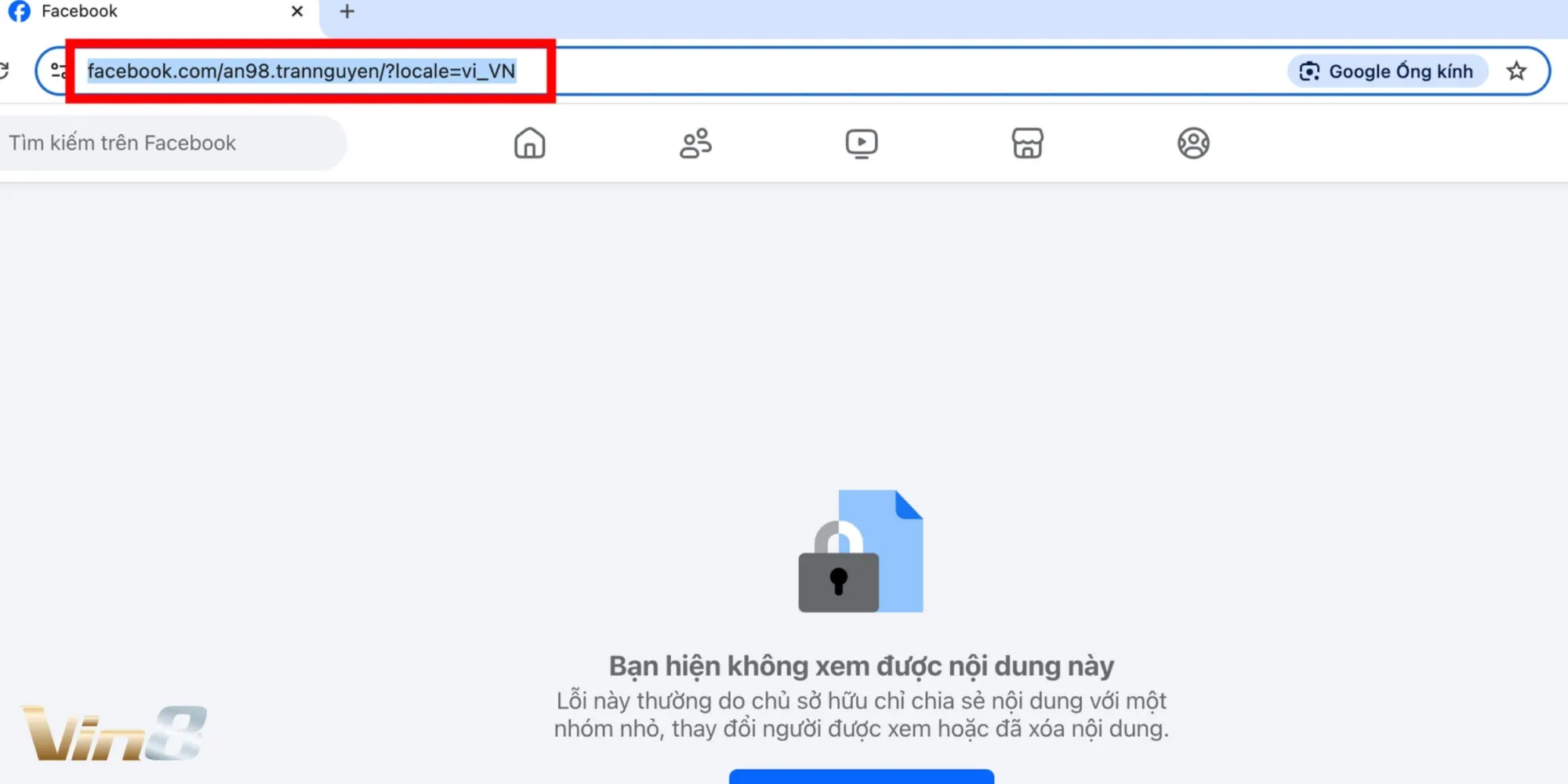 Người dùng không thể tìm kiếm được link Fanpage của Thiên An Người dùng không thể tìm kiếm được link Fanpage của Thiên An