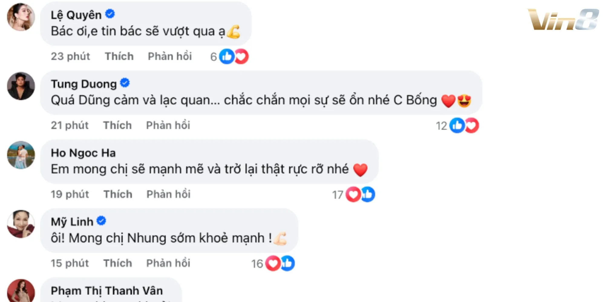 Những lời động viên từ phía bạn bè đồng nghiệp Những lời động viên từ phía bạn bè đồng nghiệp